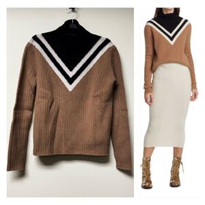 CAROLINE CONSTAS Emersyn Funnelneck 100% Wool Sweater, Sz S